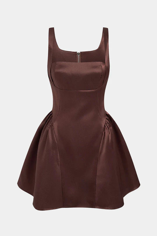 AMORA - MINI DRESS BROWN