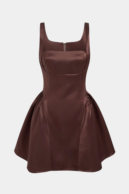 AMORA - MINI DRESS BROWN